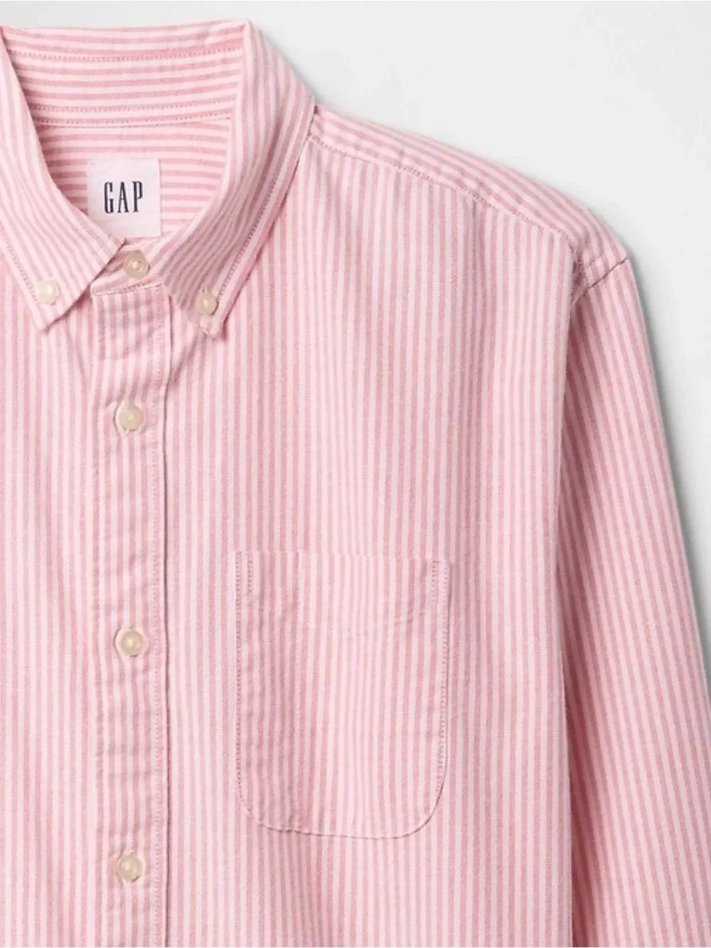 0077 GAP Pink Striped Button-Front Women's Shirt